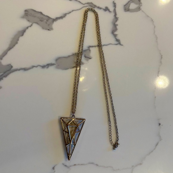 Geometric Gold Pendant Necklace - Picture 1 of 4